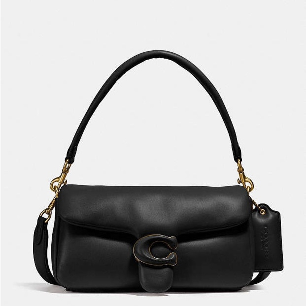 Coach Black Shoulder Bag with Gold Accents